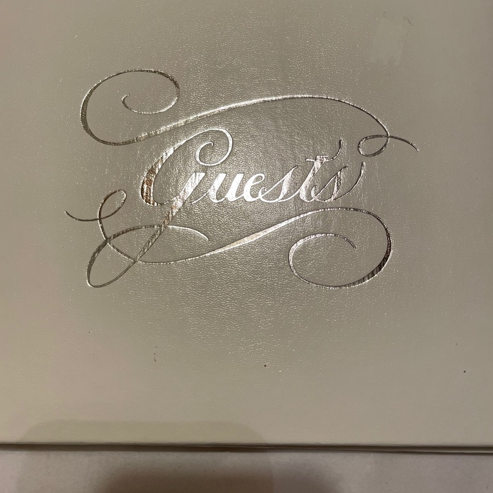 New C R  Gibson Wedding White Guess Book